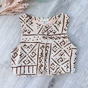 Vintage Bohi Ann Taylor Aztec Cropped Tank Vest